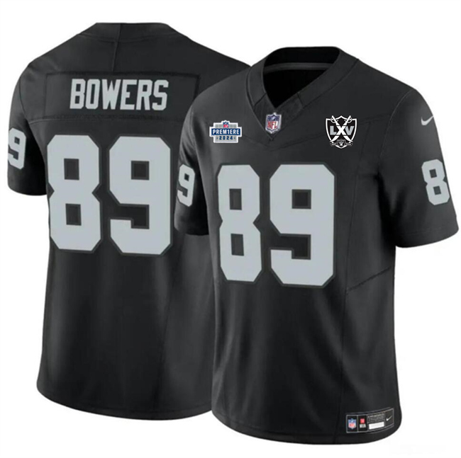 Men's Las Vegas Raiders #89 Brock Bowers Black 2024 F.U.S.E 65th Anniversary Patch Vapor Football Stitched Jersey